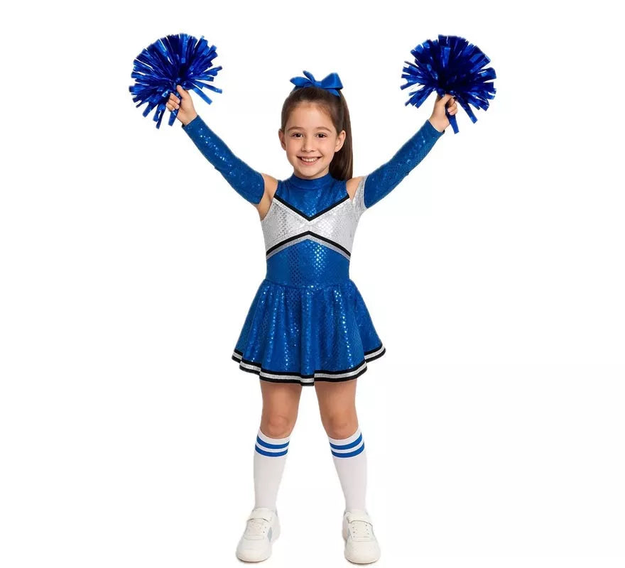 Translation missing: de.Disfraz de Animadora azul para niña