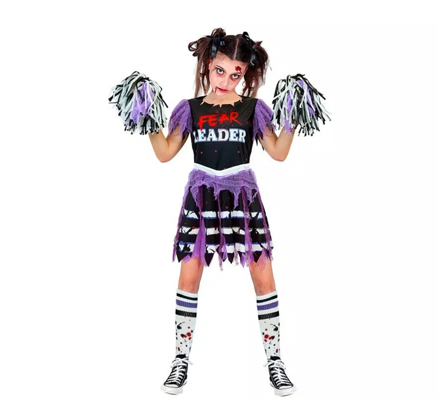 Translation missing: de.Disfraz de Animadora Cheerleader Zombie para niña