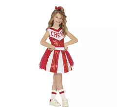 Rotes Cheerleader-Kostüm mit Pailletten für Mädchen