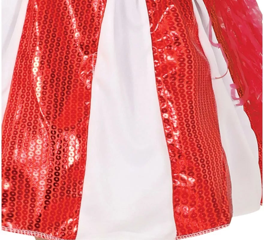 Translation missing: de.Disfraz de Animadora con lentejuelas rojas para niña