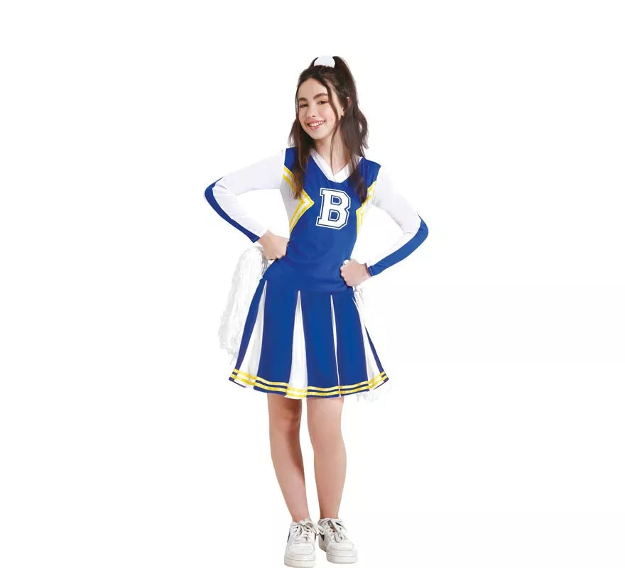 Translation missing: de.Disfraz de Animadora del Equipo Azul para adolescente