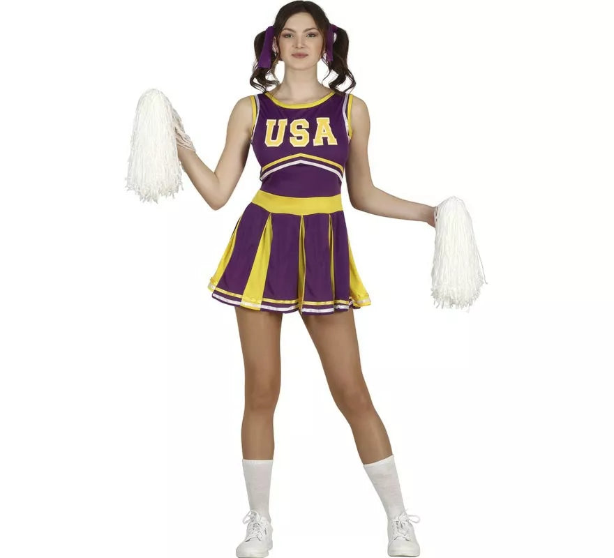 Translation missing: de.Disfraz de Animadora del Equipo Morado para adolescente