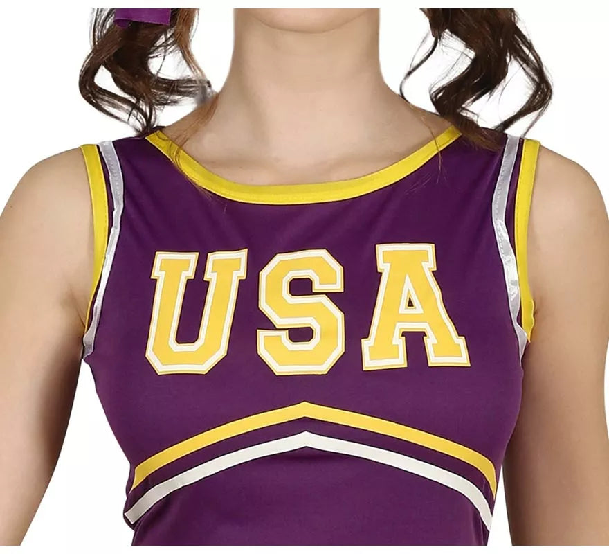 Translation missing: de.Disfraz de Animadora del Equipo Morado para adolescente