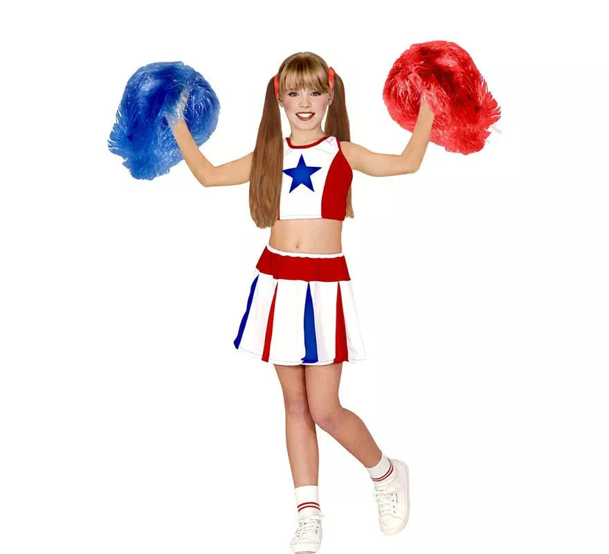 Translation missing: de.Disfraz de Animadora estrella tricolor para niña