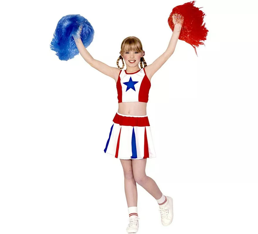 Translation missing: de.Disfraz de Animadora estrella tricolor para niña