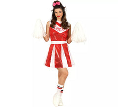 Rotes Cheerleader-Kostüm mit Pailletten für Damen