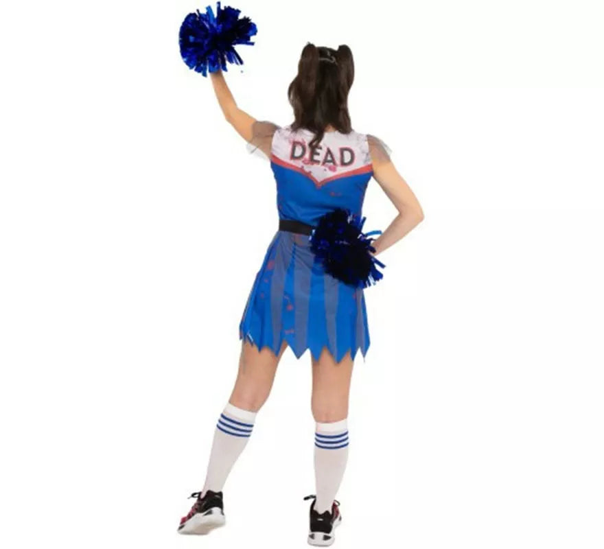 Translation missing: de.Disfraz de Animadora Zombie azul para mujer