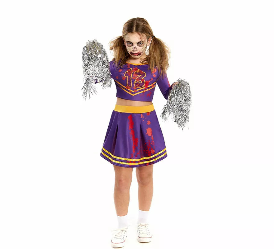 Translation missing: de.Disfraz de Animadora Zombie Ensangrentada para niña