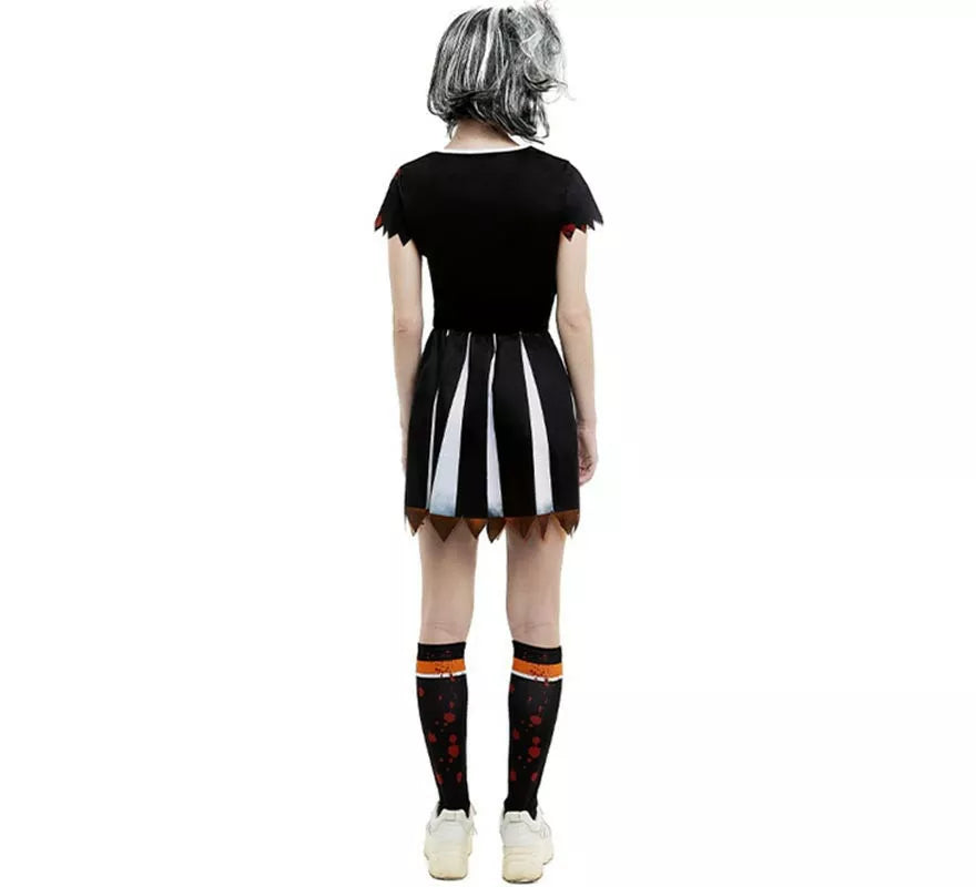 Translation missing: de.Disfraz de Animadora Zombie Team negro para mujer