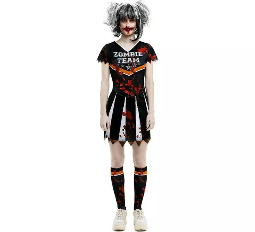 Translation missing: de.Disfraz de Animadora Zombie Team negro para mujer