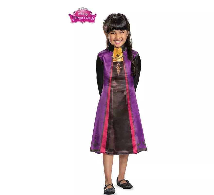 Translation missing: de.Disfraz de Anna Frozen traje morado para niña