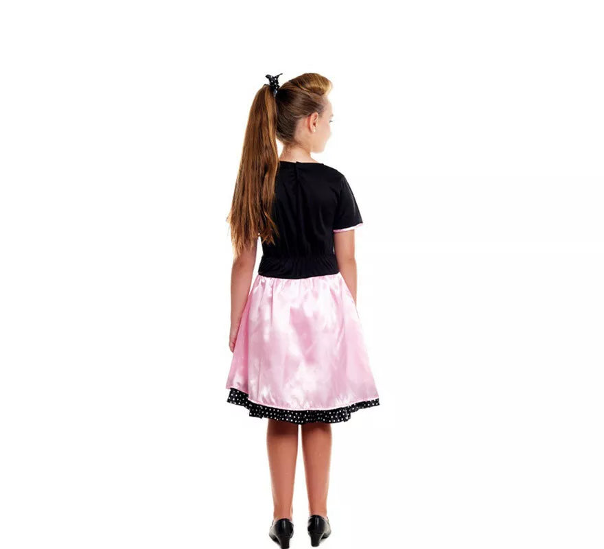 Translation missing: de.Disfraz de Años 50 Baby Rosa y Negro para niña