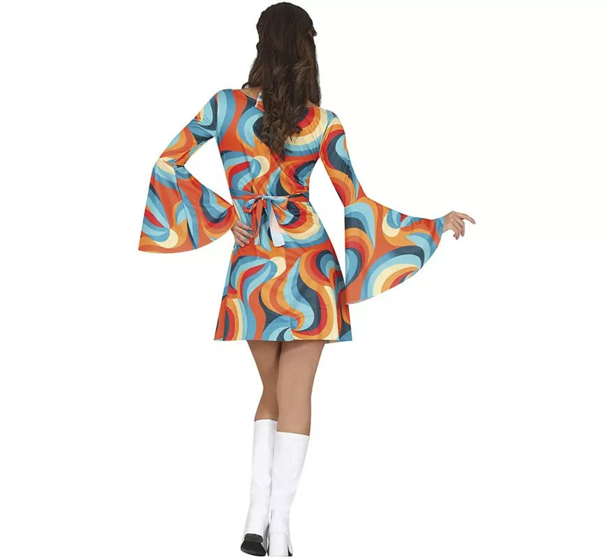 Translation missing: de.Disfraz de Años 70 curvas multicolor para mujer