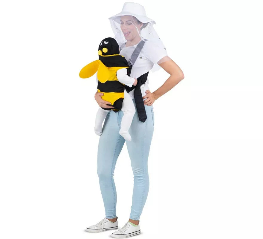 Disfraz de Apicultor y Abeja con cubremochila para adulto y bebé