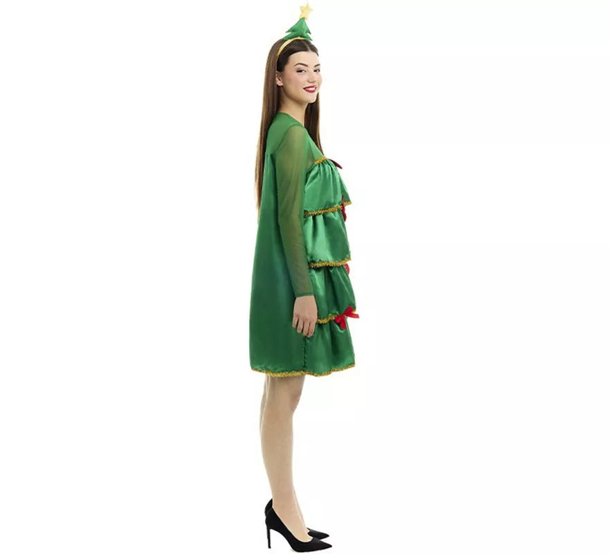 Translation missing: de.Disfraz de Árbol de Navidad con volantes y diadema para mujer