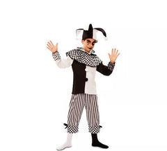 Schwarzweiss-Harlekin-Kostüm für ein Kind