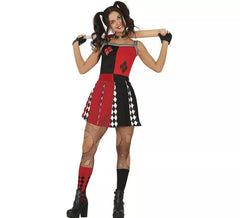 Harlequina Cheerleader-Kostüm im Kleid für Damen