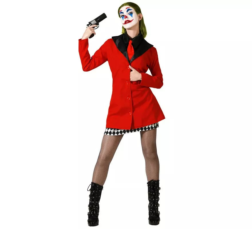 Translation missing: de.Disfraz de Arlequina Elegante Rojo para mujer