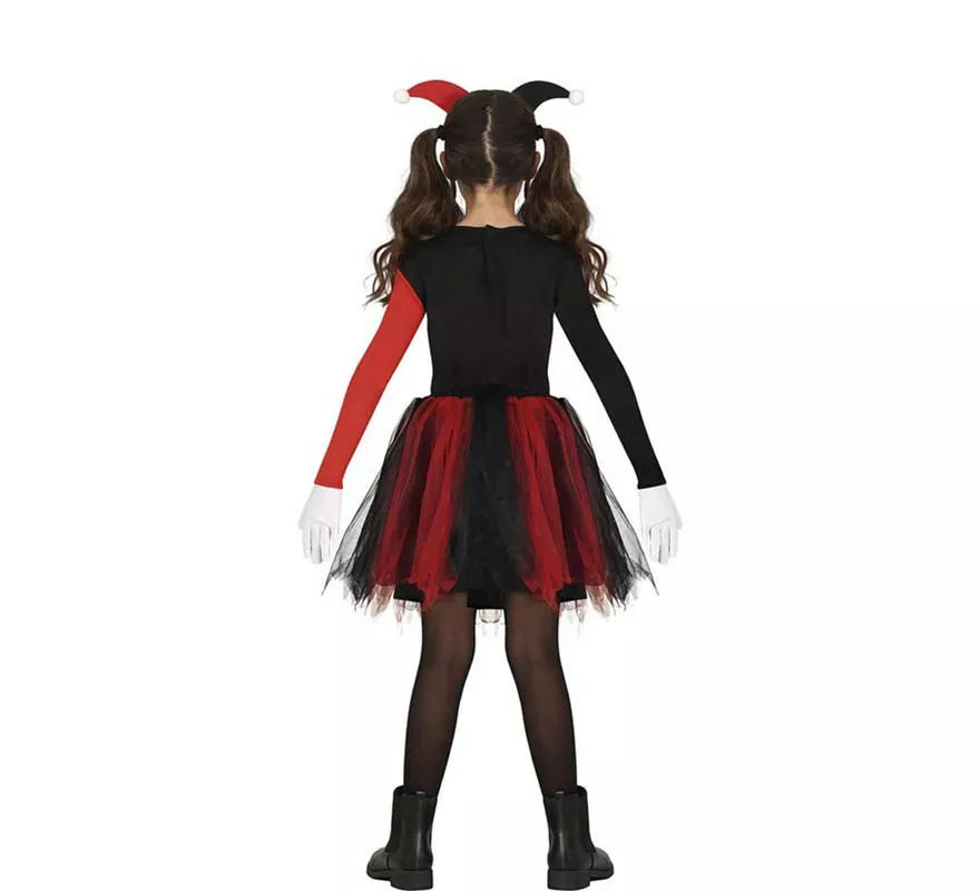 Translation missing: de.Disfraz de Arlequina Elegante rojo y negro para niña