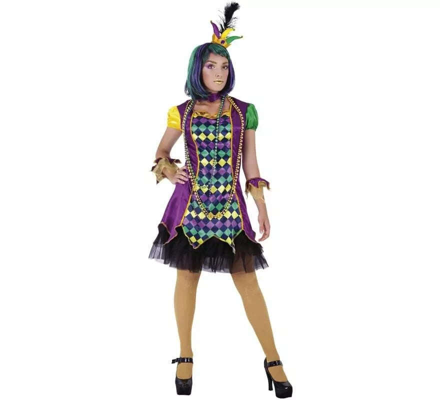 Translation missing: de.Disfraz de Arlequina Mardi Gras para mujer
