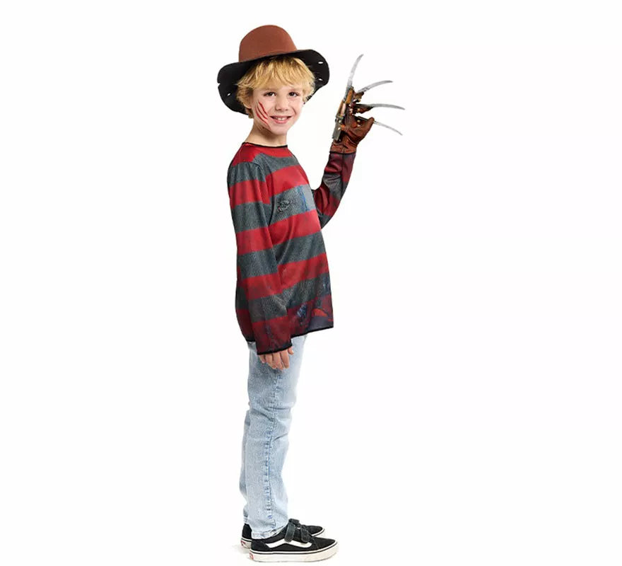 Translation missing: de.Disfraz de Asesino de Pesadilla con Sombrero para niño