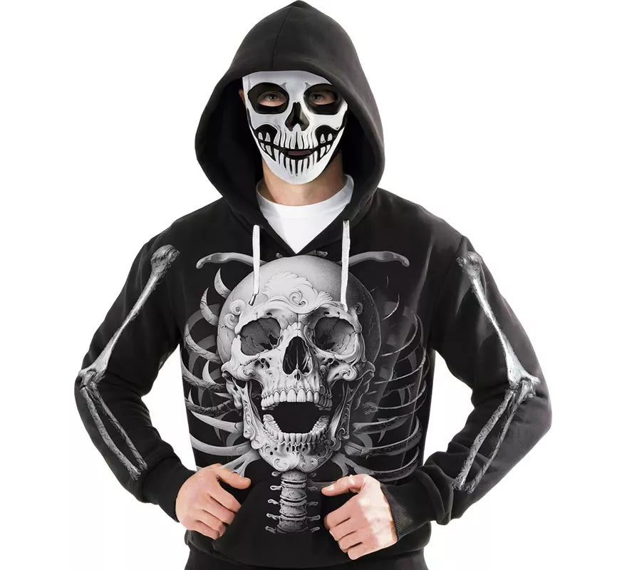 Translation missing: de.Disfraz de Asesino Esqueleto con Sudadera y Máscara para adulto