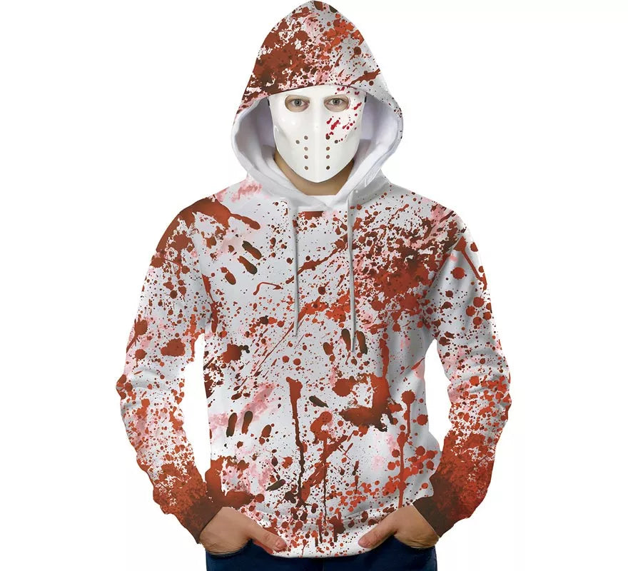Translation missing: de.Disfraz de Asesino Sangriento con Sudadera y Máscara para adulto