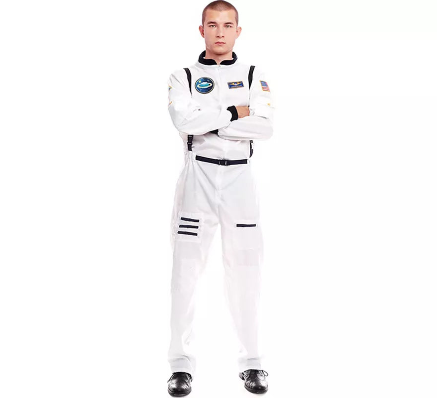 Translation missing: de.Disfraz de Astronauta blanco con Insignia para hombre