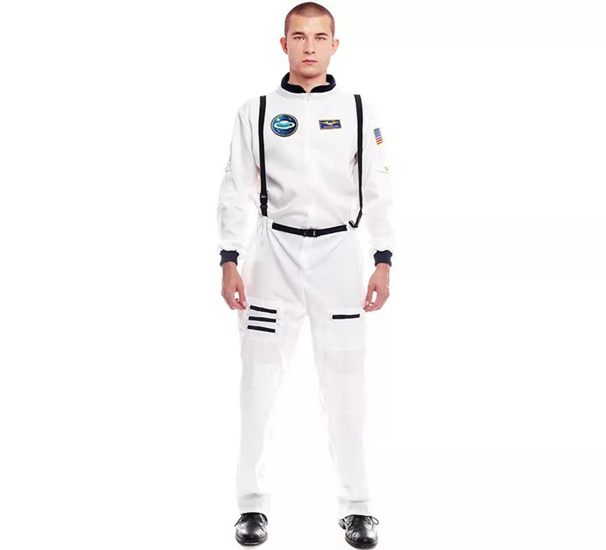 Translation missing: de.Disfraz de Astronauta blanco con Insignia para hombre