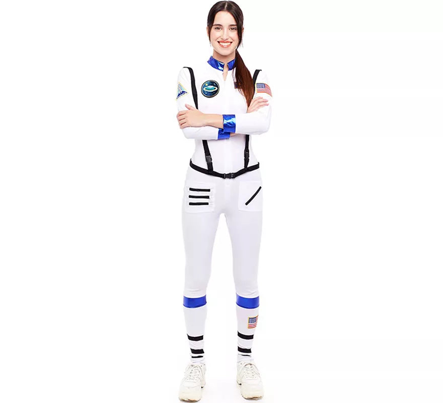 Translation missing: de.Disfraz de Astronauta blanco con Insignia para mujer