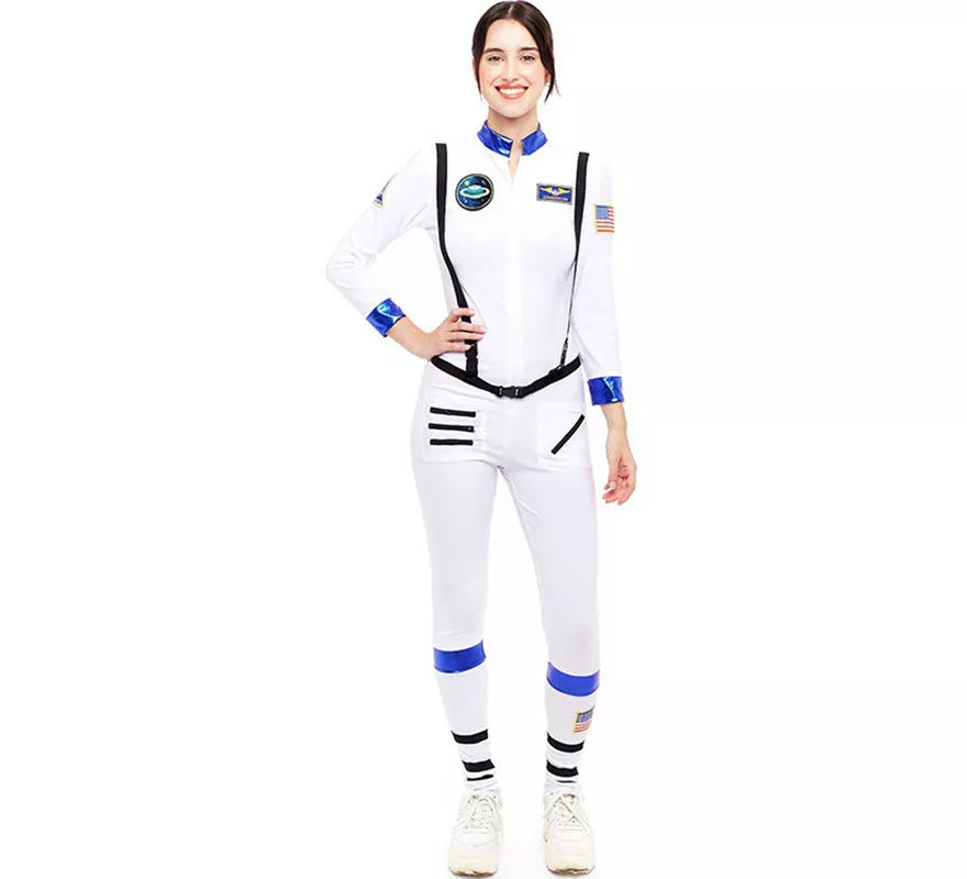 Translation missing: de.Disfraz de Astronauta blanco con Insignia para mujer