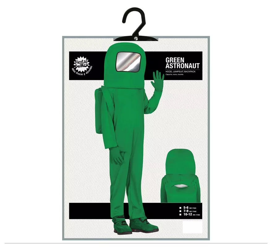 Translation missing: de.Disfraz de Astronauta Impostor Verde para niños