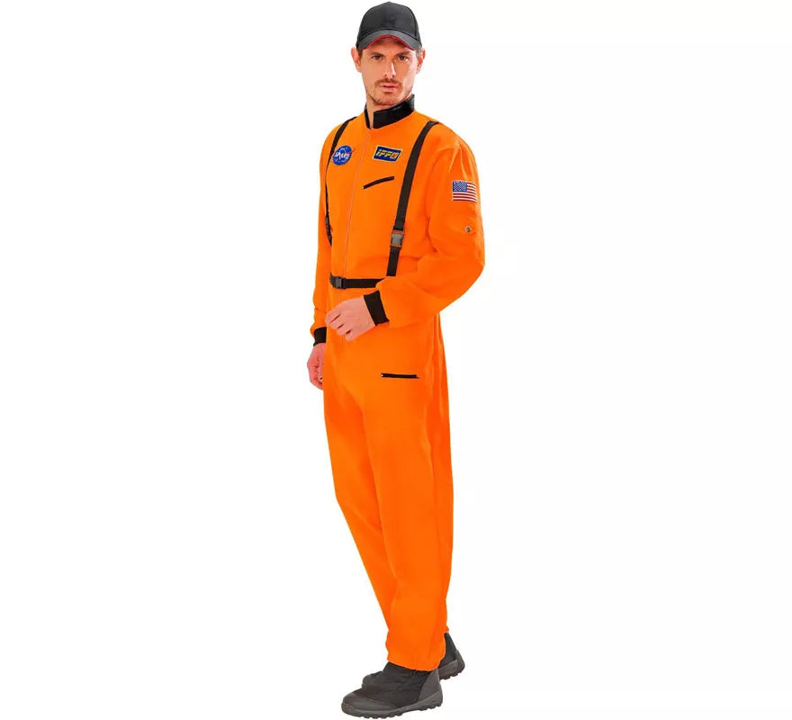 Translation missing: de.Disfraz de Astronauta Naranja con Insignia para hombre