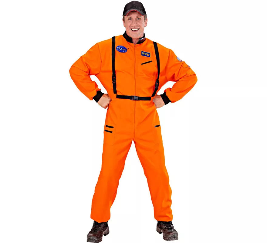 Translation missing: de.Disfraz de Astronauta Naranja con Insignia para hombre