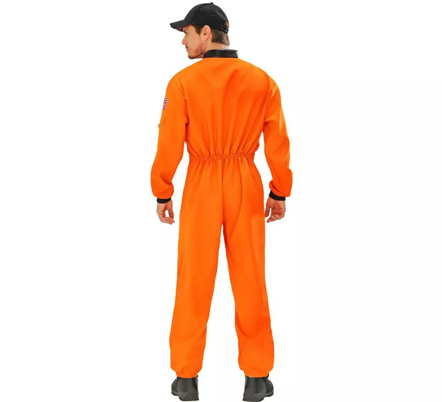 Translation missing: de.Disfraz de Astronauta Naranja con Insignia para hombre