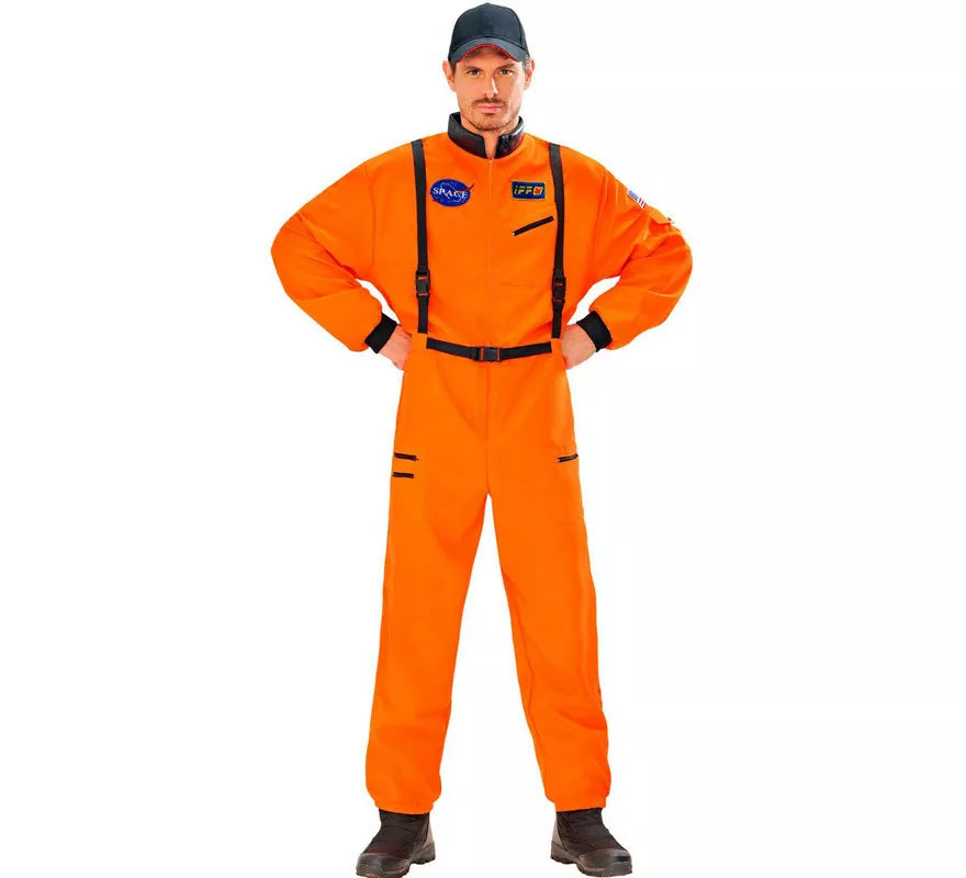 Translation missing: de.Disfraz de Astronauta Naranja con Insignia para hombre