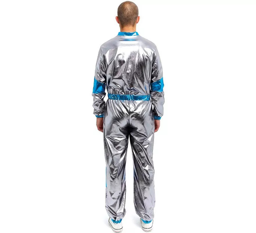 Translation missing: de.Disfraz de Astronauta plateado y azul para adulto