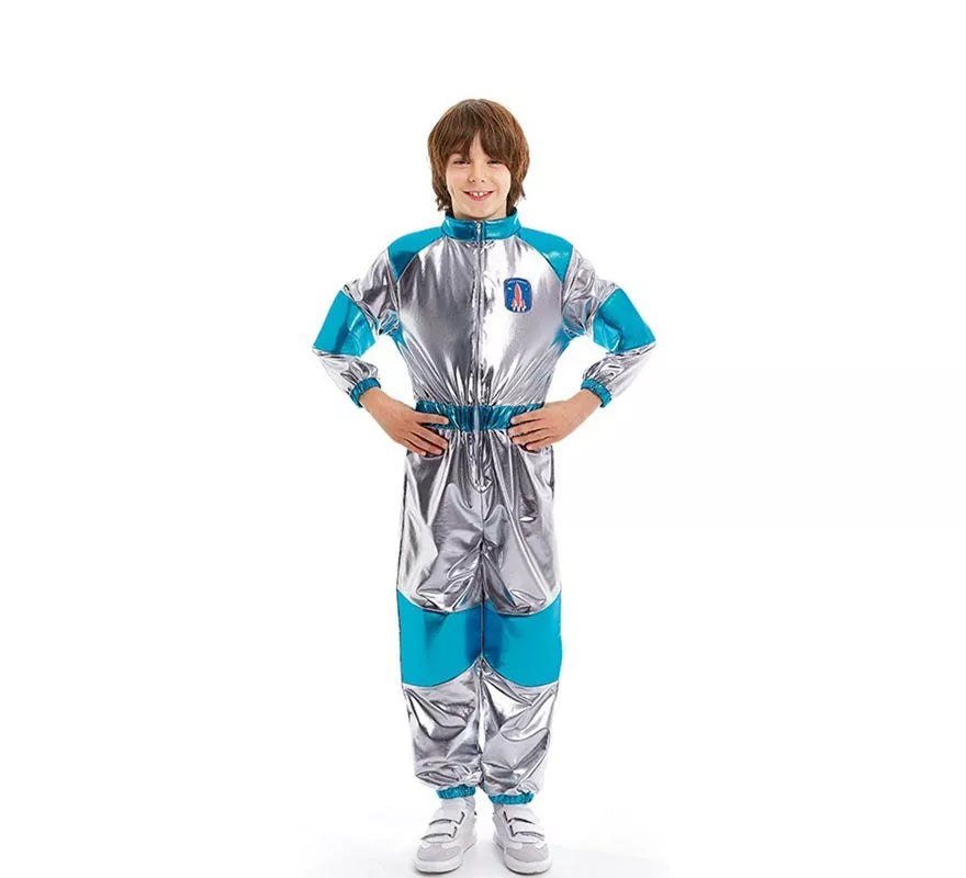 Translation missing: de.Disfraz de Astronauta plateado y azul para niños