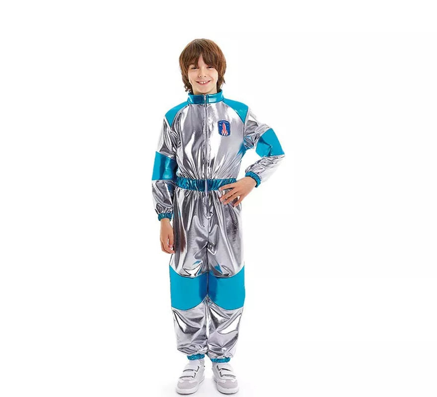 Translation missing: de.Disfraz de Astronauta plateado y azul para niños
