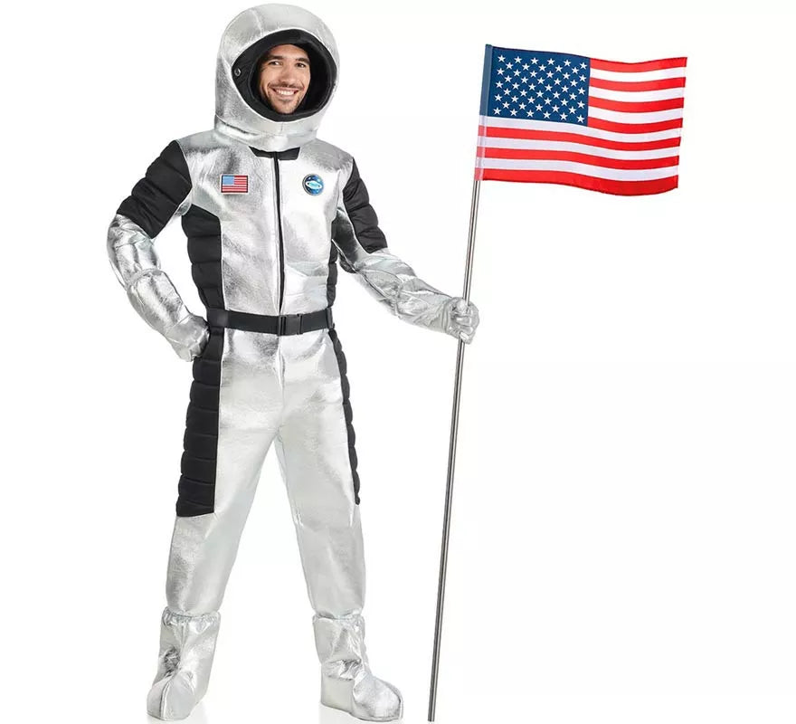 Translation missing: de.Disfraz de Astronauta US plateado para hombre