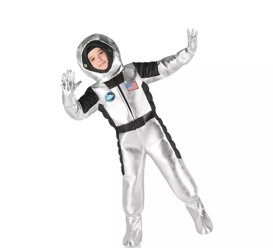 Translation missing: de.Disfraz de Astronauta US plateado para niño