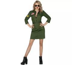 Grünes Fliegerkostüm für Damen
