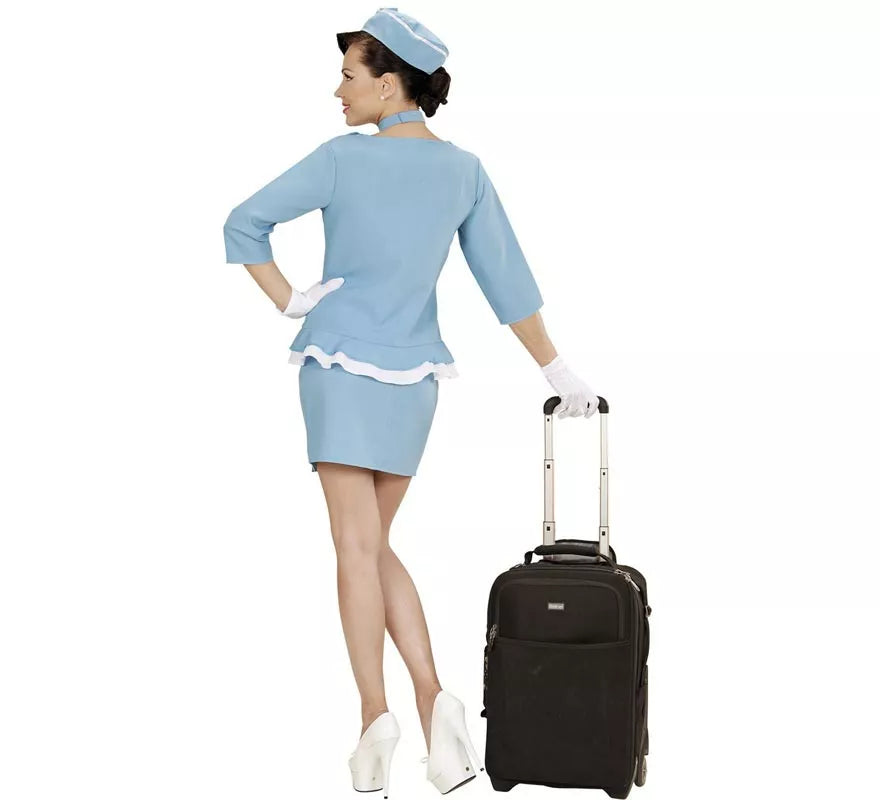 Translation missing: de.Disfraz de Azafata azul con corbata para mujer