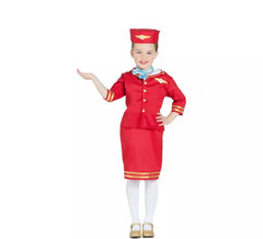 Red Flight Stewardess Kostüm für Mädchen
