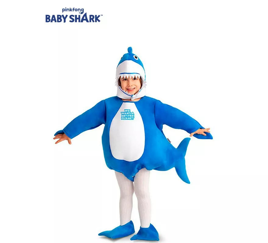 Translation missing: de.Disfraz de Baby Shark azul con capucha para bebé y niños