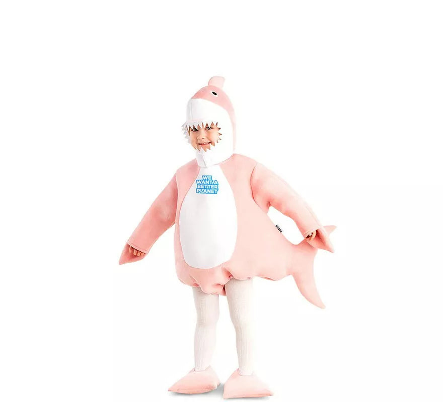 Translation missing: de.Disfraz de Baby Shark rosa con capucha para bebé y niños