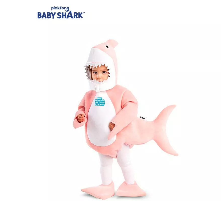 Translation missing: de.Disfraz de Baby Shark rosa con capucha para bebé y niños