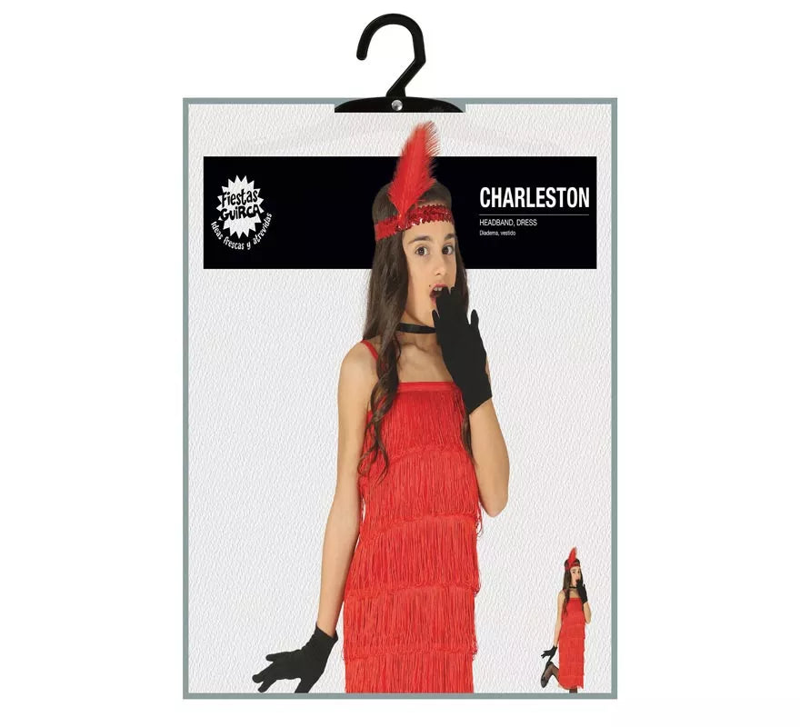 Translation missing: de.Disfraz de Bailarina de Charlestón Roja para niña