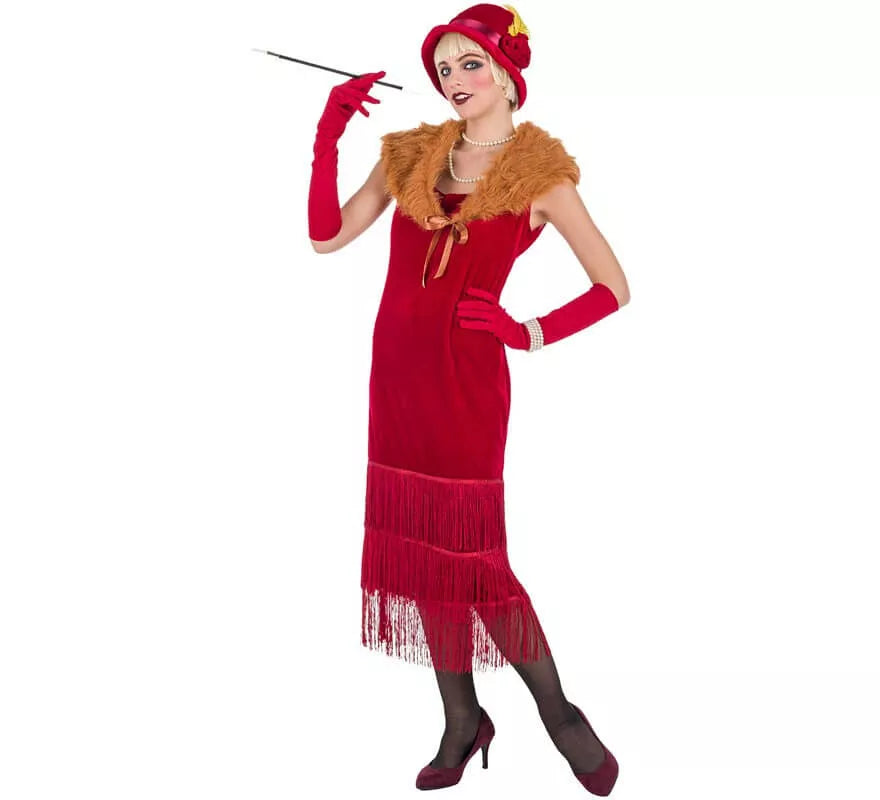 Translation missing: de.Disfraz de Bailarina de Charlestón Rojo para mujer