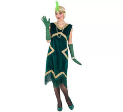 Grünes Charleston Ballerina Kostüm für Damen